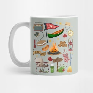 Camping Lake Life Summer Camp Collage Mug